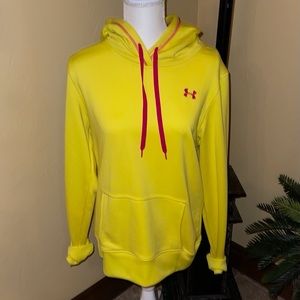 Under Armour Hooded Sweatshirt-Yellow/Hot Pink Lg